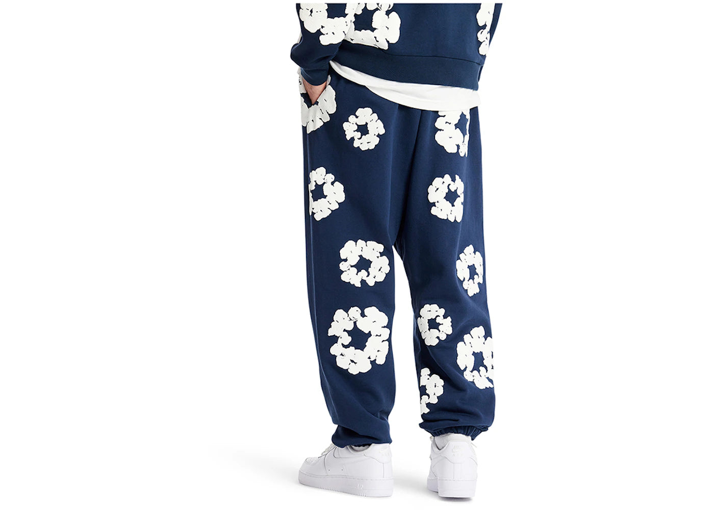 denim tears cotton wreath sweatpants navy