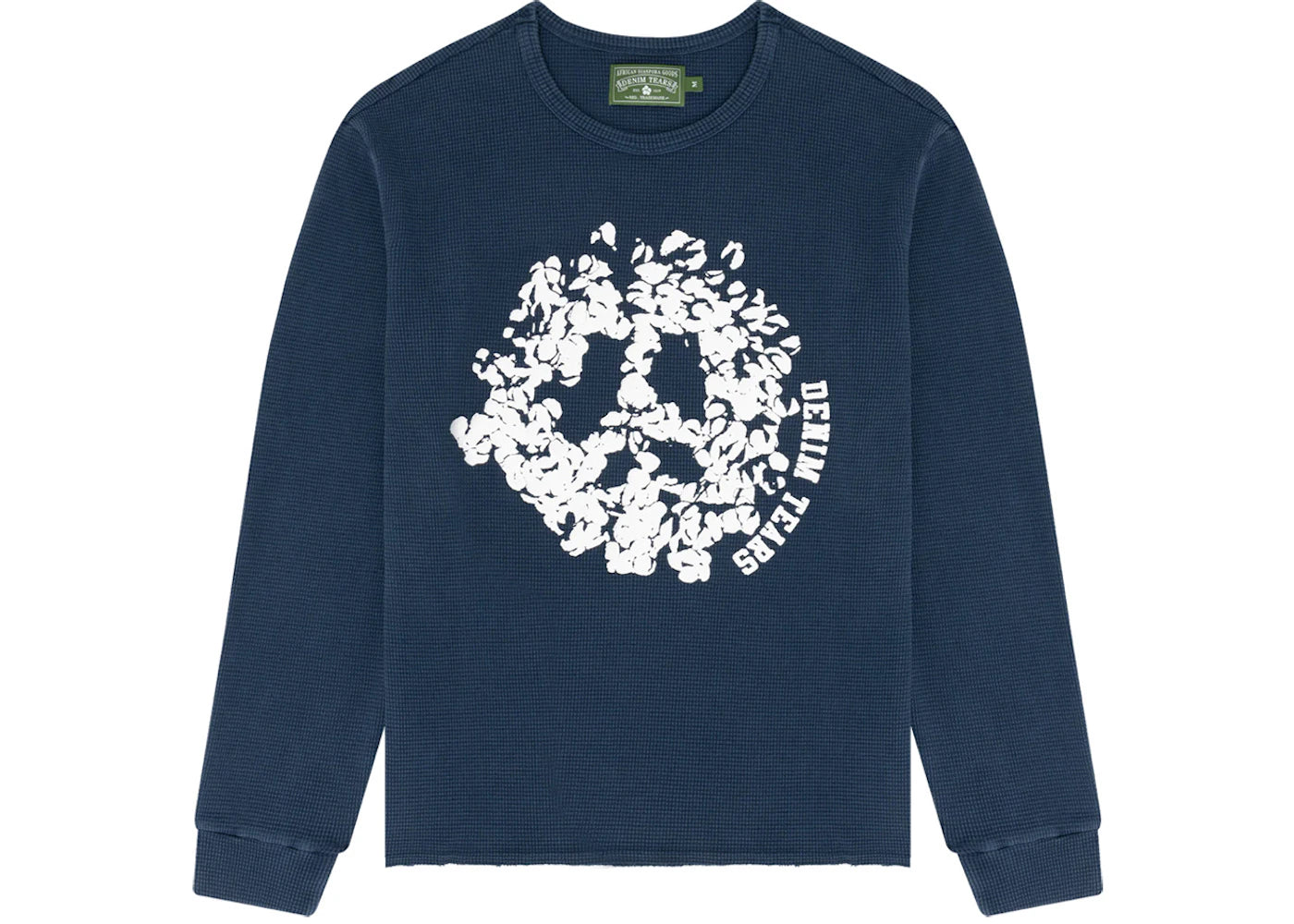 denim tears denim university thermal l/s tee navy