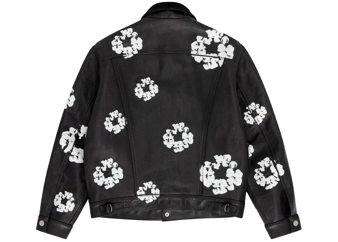 denim tears x levi's leather cotton wreath type-3 jacket black denim