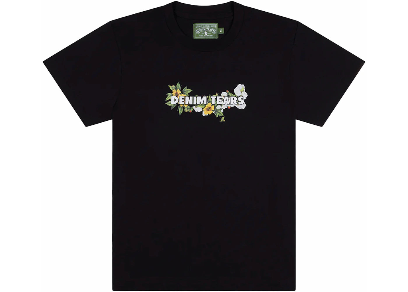 denim tears logo tee black