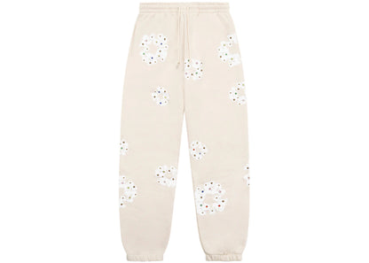 denim tears rhinestone cotton wreath sweatpants oatmeal