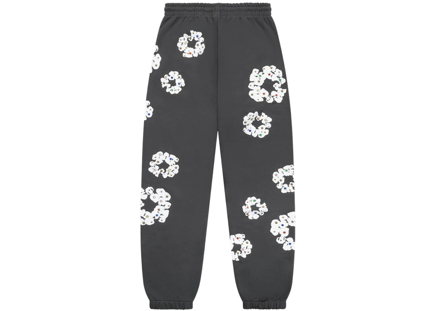 denim tears rhinestone cotton wreath sweatpants vintage black