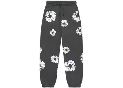 denim tears rhinestone cotton wreath sweatpants vintage black