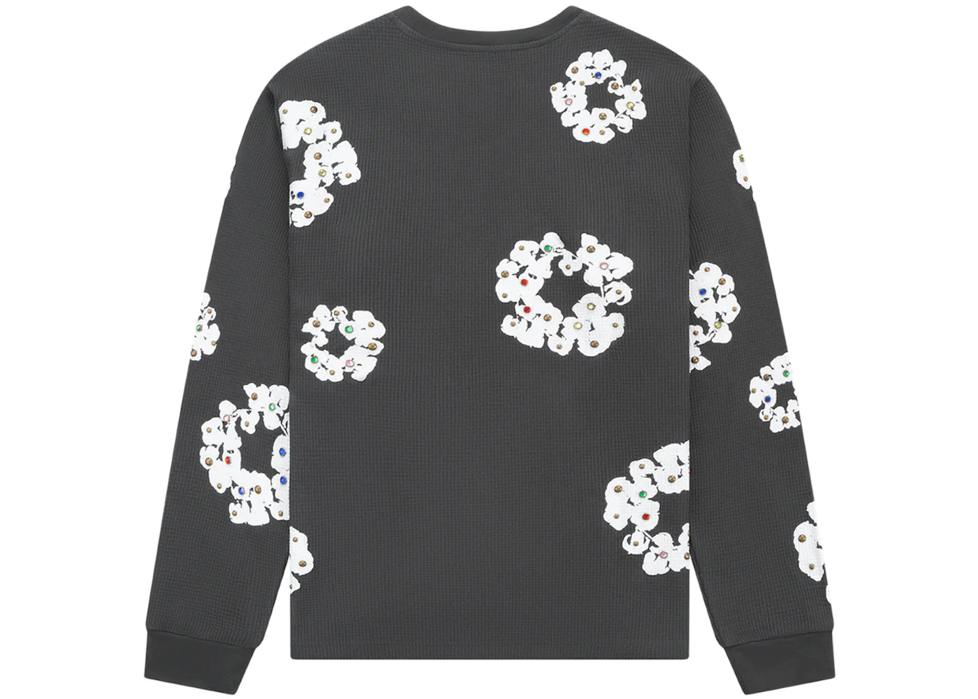 denim tears rhinestone cotton wreath thermal vintage black