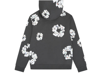 denim tears rhinestone cotton wreath zip hoodie vintage black