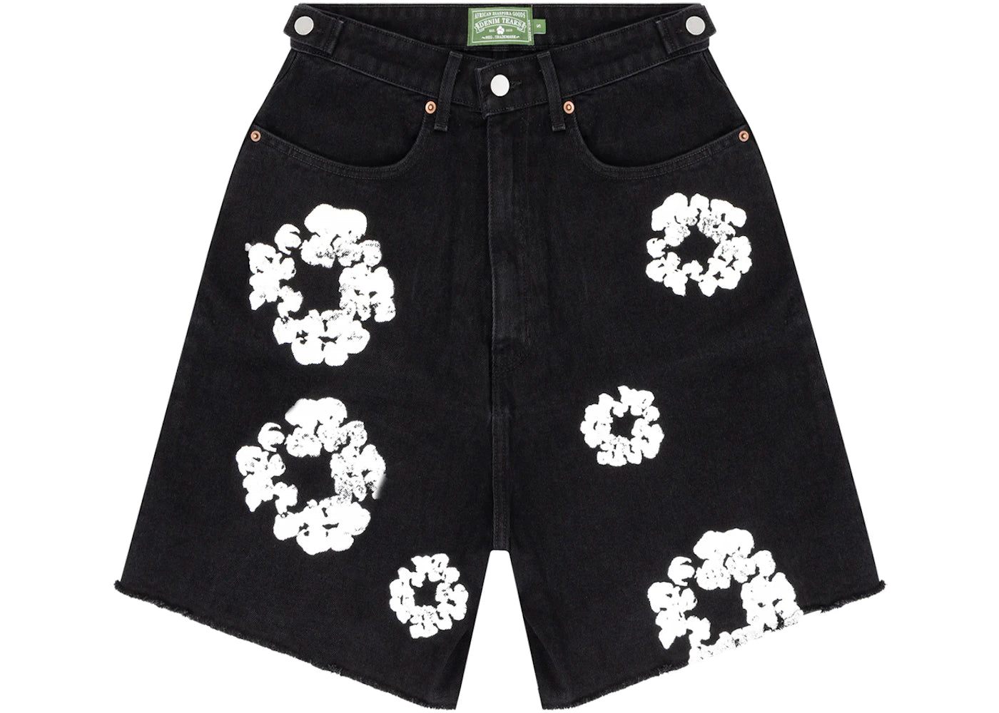denim tears the cotton wreath jean short black