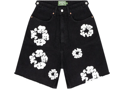 denim tears the cotton wreath jean short black