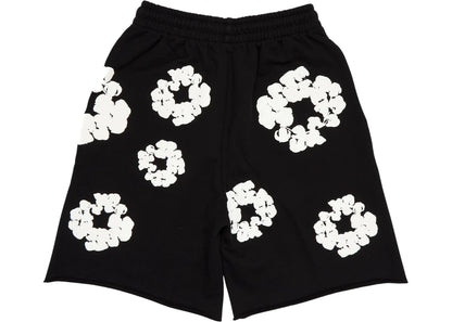 denim tears the cotton wreath shorts black