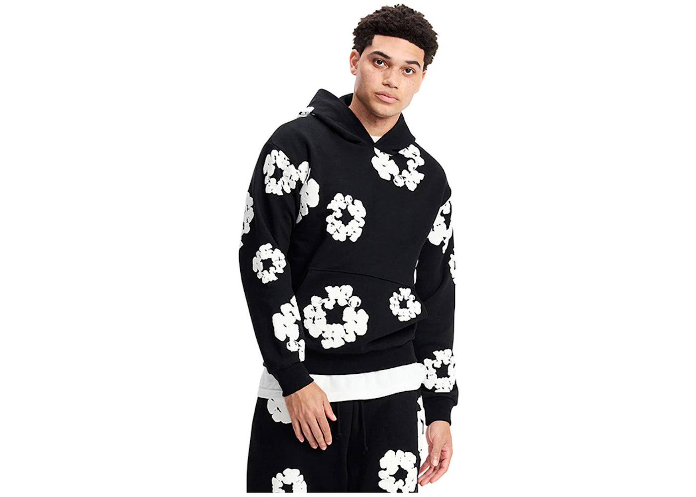 denim tears the cotton wreath sweatshirt black