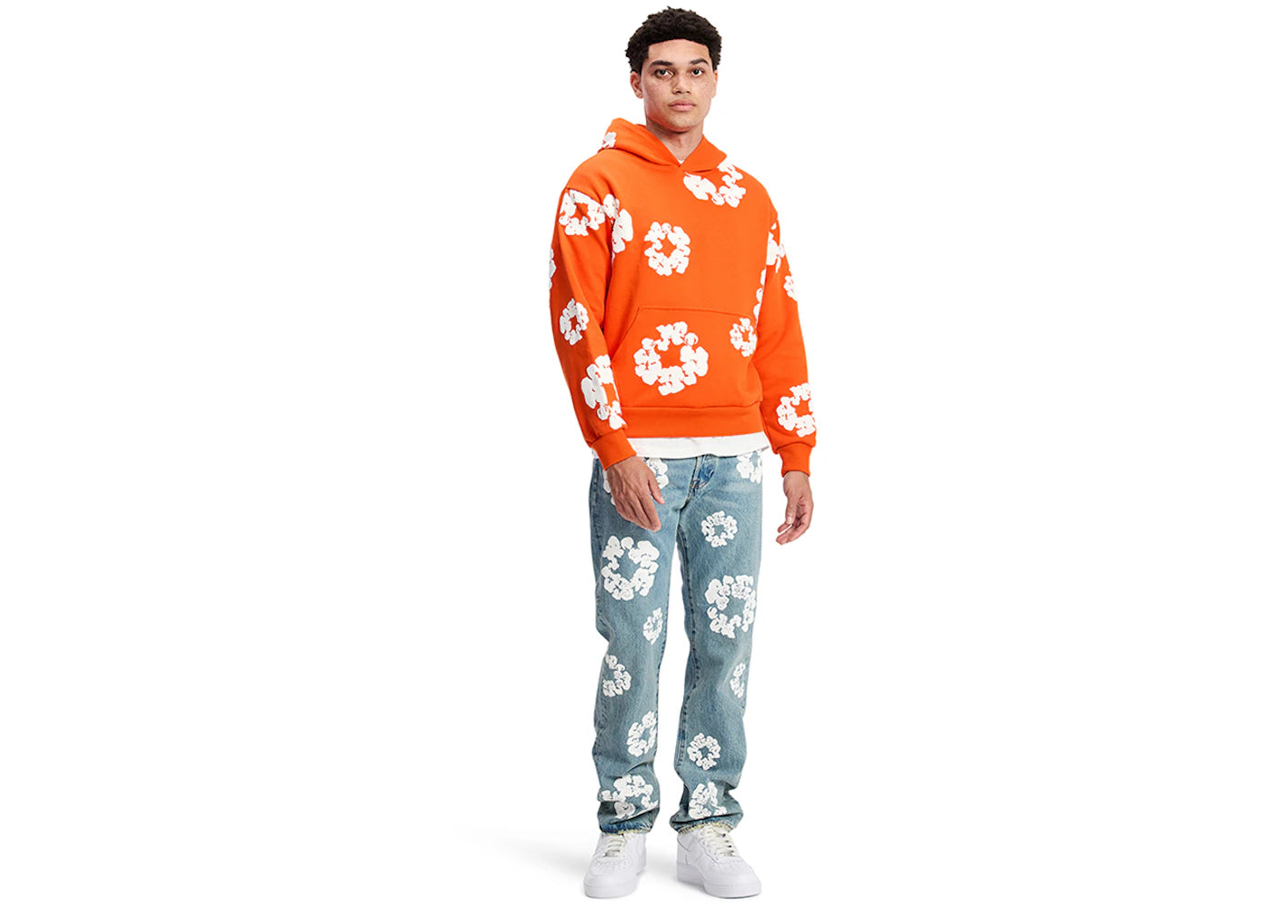 denim tears the cotton wreath sweatshirt orange