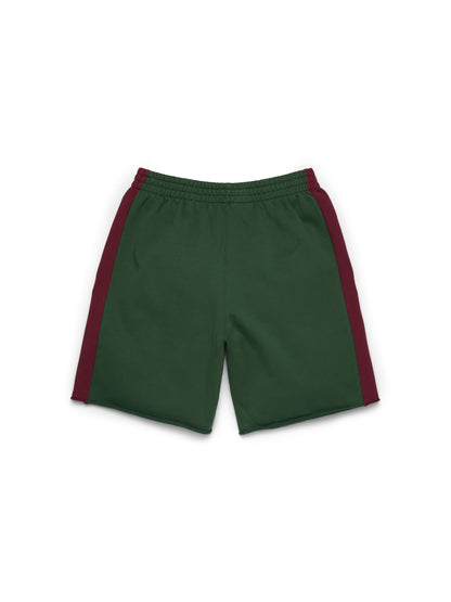 Denim U Paneled Sweatshort Green