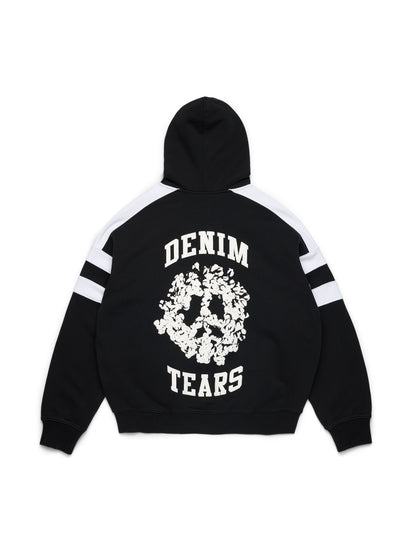 Denim U Paneled Zip Hoodie Black