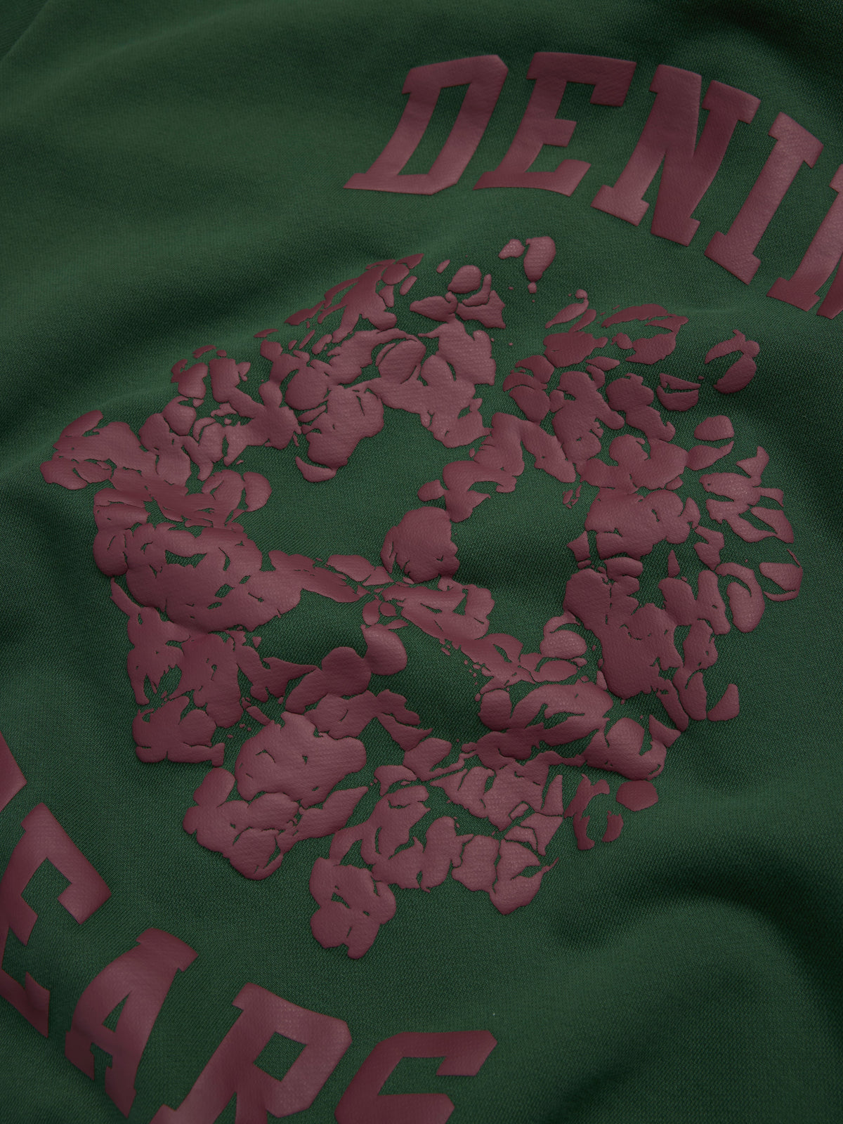 Denim U Paneled Zip Hoodie Green