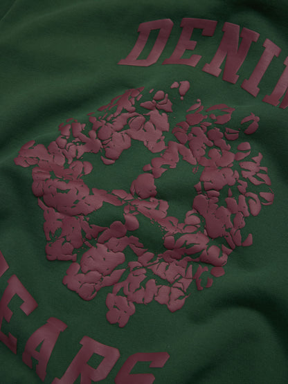 Denim U Paneled Zip Hoodie Green