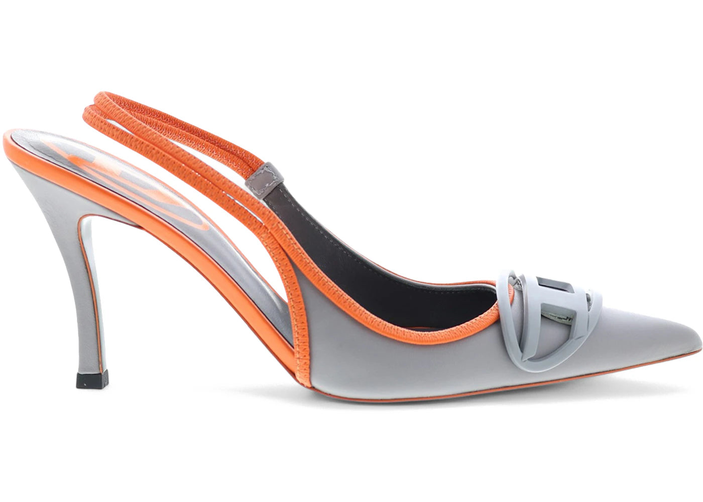 diesel d-venus slingback heels gray orange (women's)