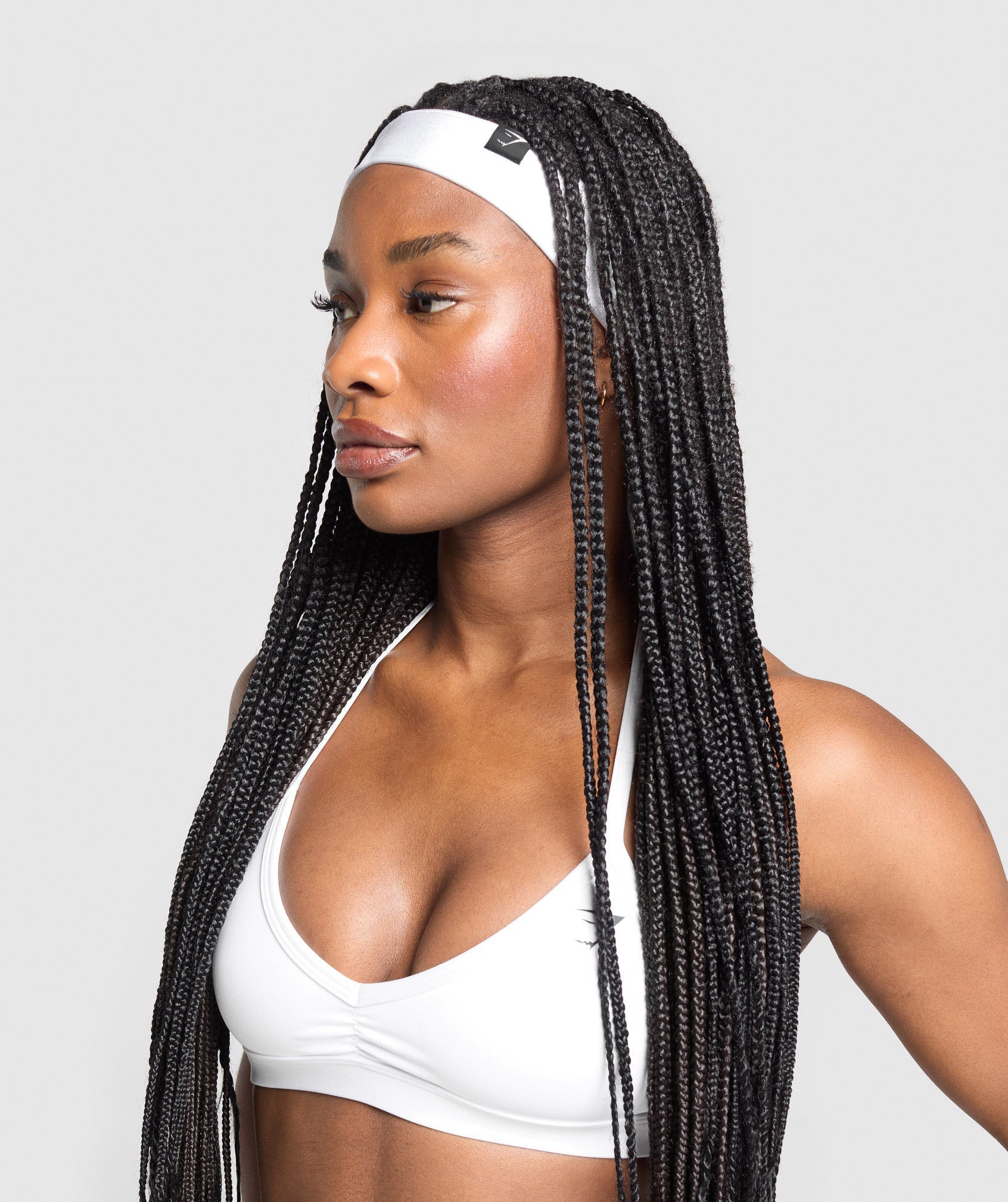 Women's Gymshark Diffuse Single Layer Sweat Headband White