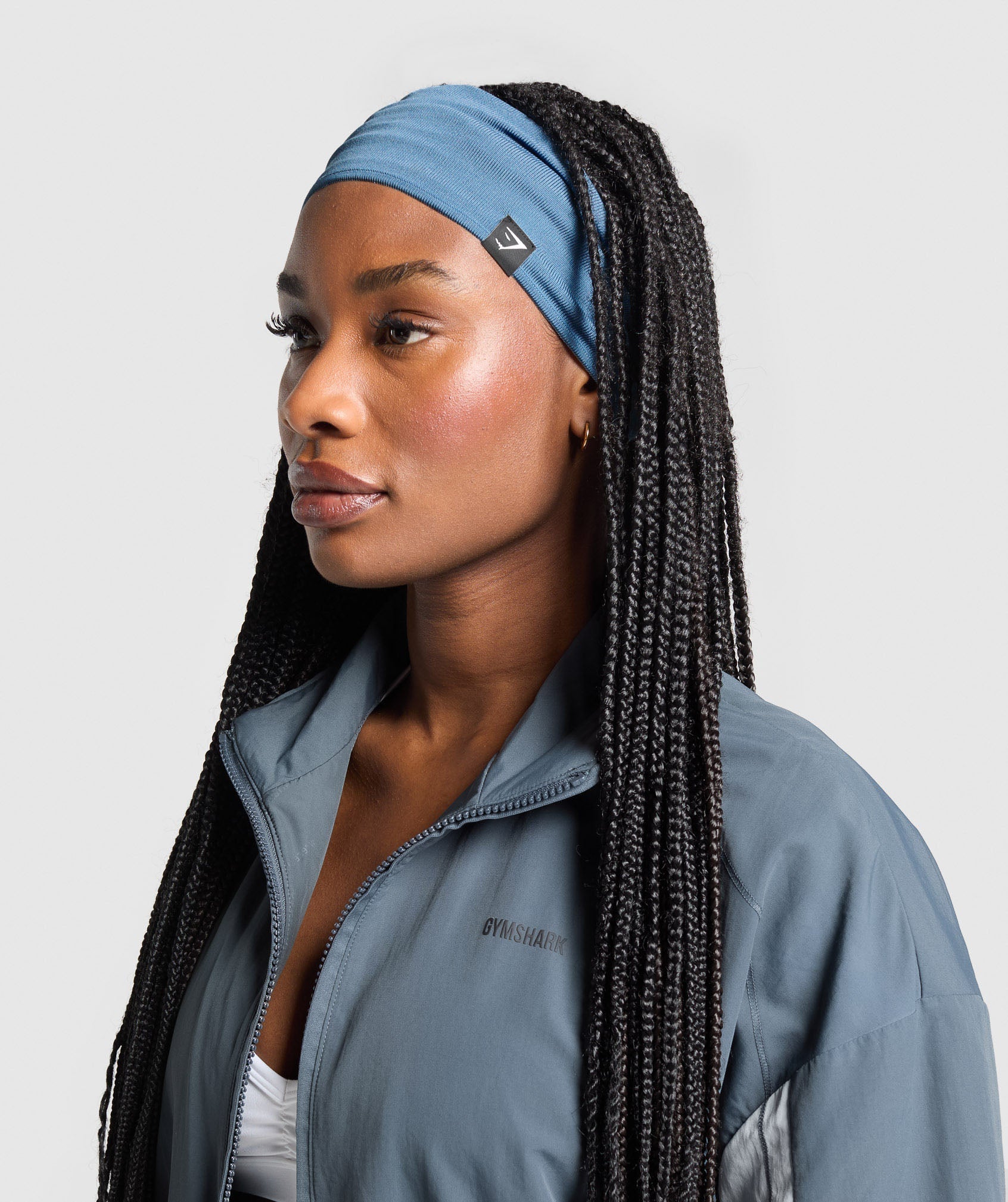 Women's Gymshark Diffuse Sweat Headband Classic Blue