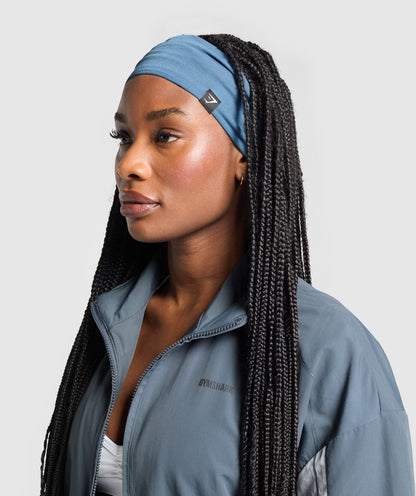 Women's Gymshark Diffuse Sweat Headband Classic Blue