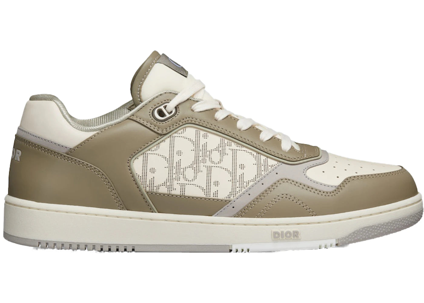 dior b27 low-top khaki cream calfskin