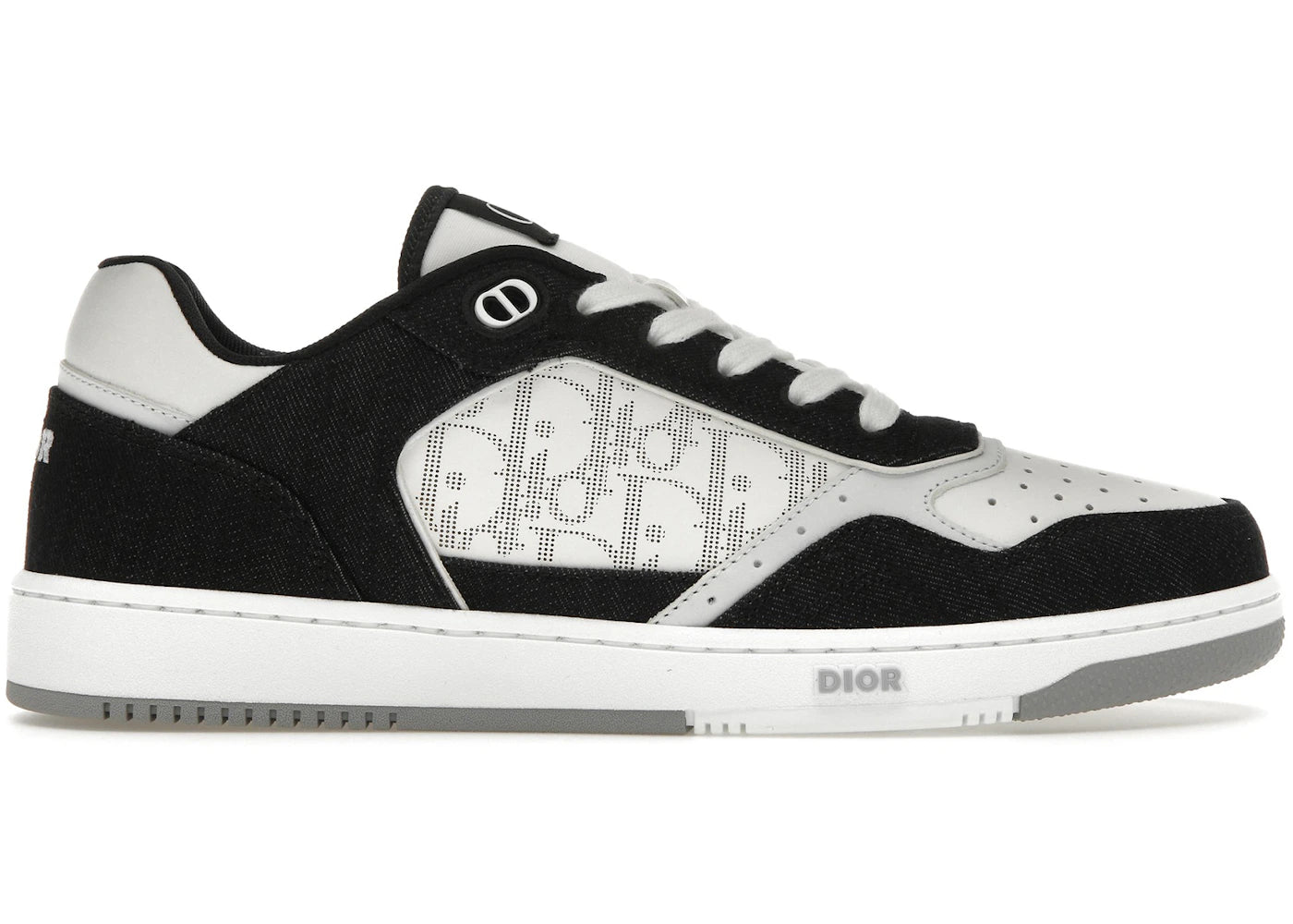 dior b27 low white black denim