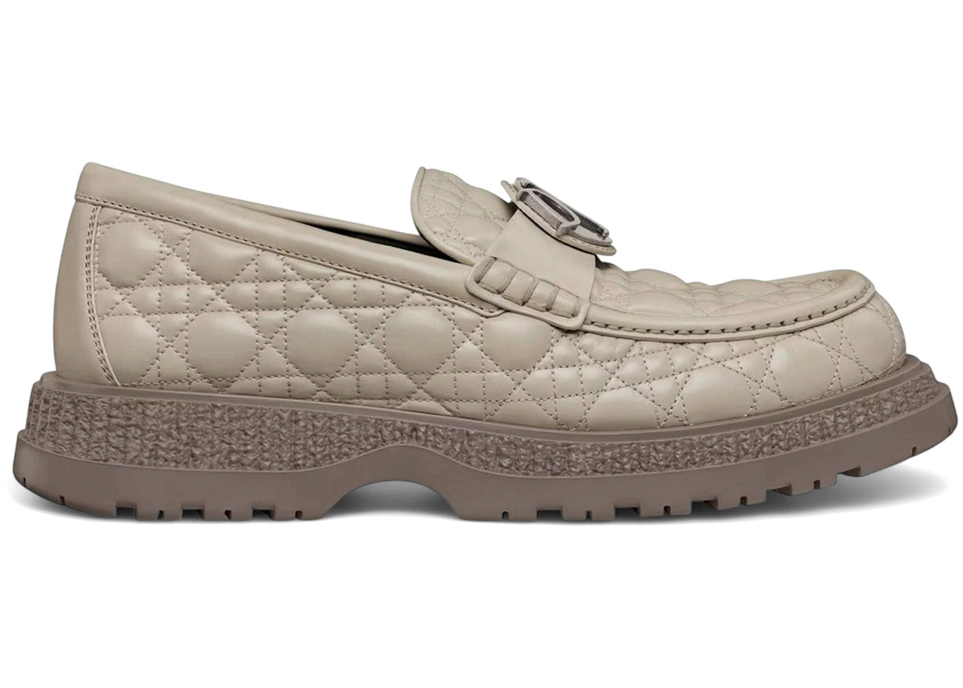 dior buffalo loafer cannage leather dark beige