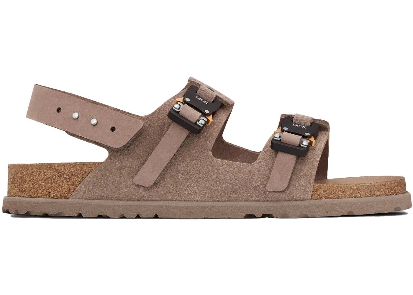 dior by birkenstock milano sandal brown nubuck calfskin