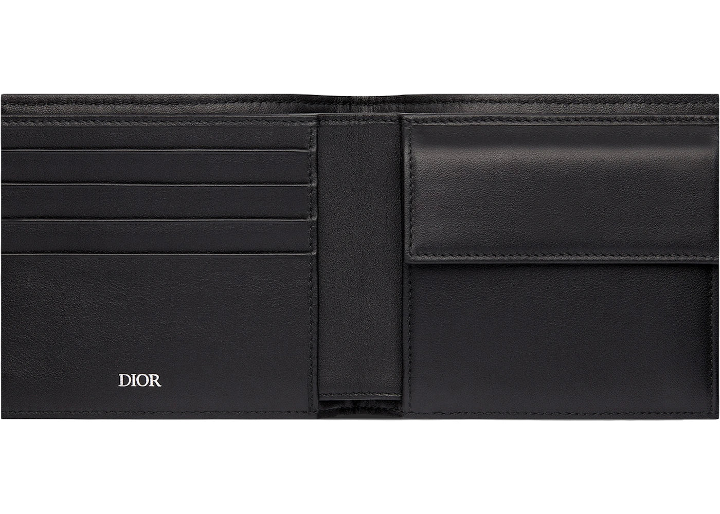 dior compact wallet beige and black dior oblique jacquard 