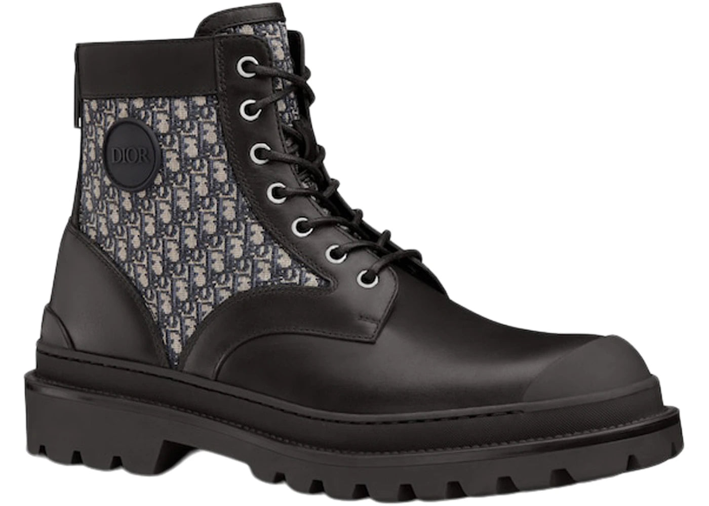dior explorer ankle boot black beige dior oblique jacquard