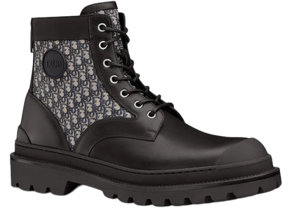 dior explorer ankle boot black beige dior oblique jacquard