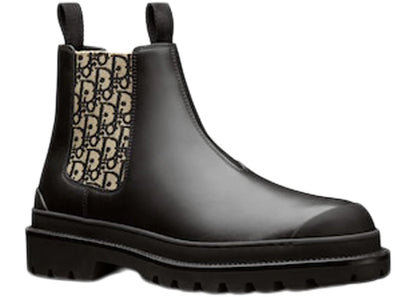 dior explorer chelsea boot black beige black dior oblique motif