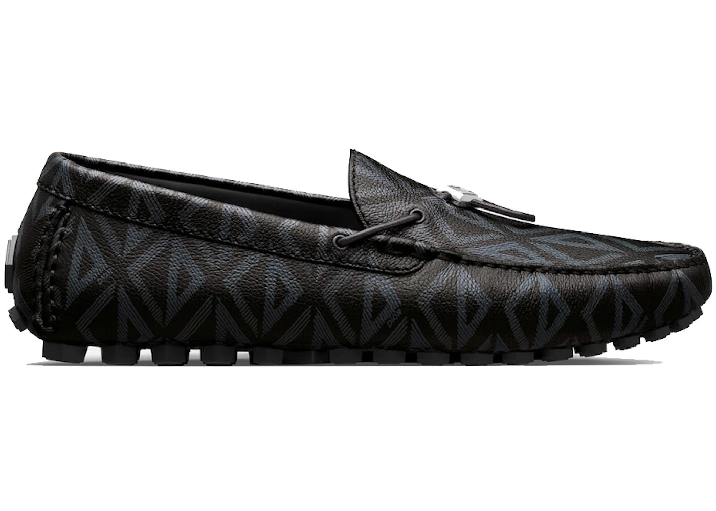 dior mocassin black cd diamond leather