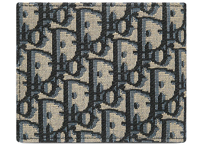 Dior Wallet Beige And Black Dior Oblique Jacquard
