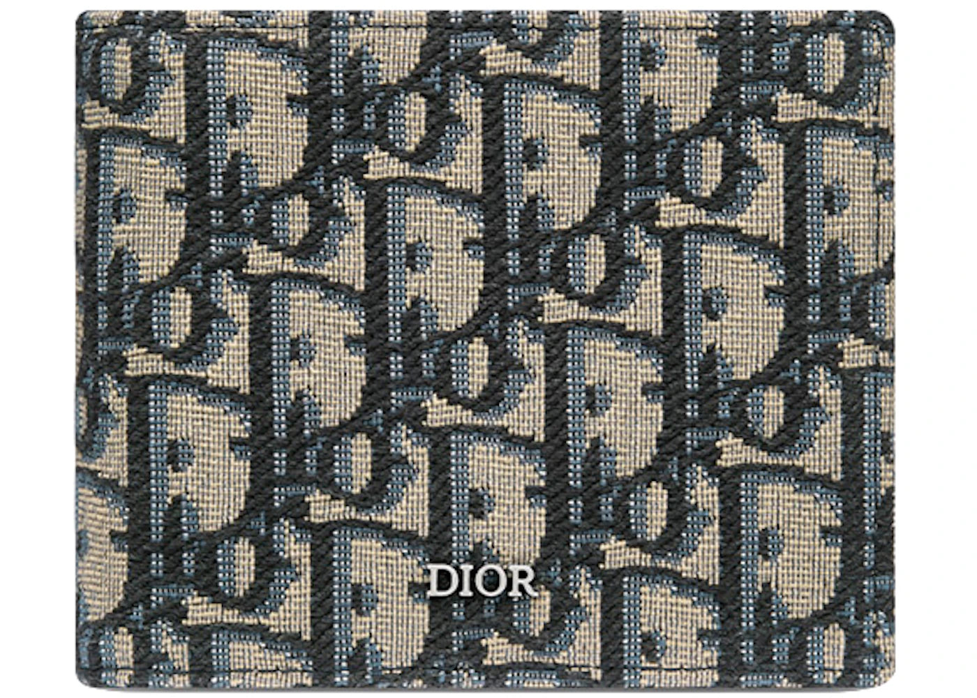 Dior Wallet Beige And Black Dior Oblique Jacquard