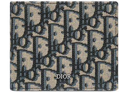 Dior Wallet Beige And Black Dior Oblique Jacquard