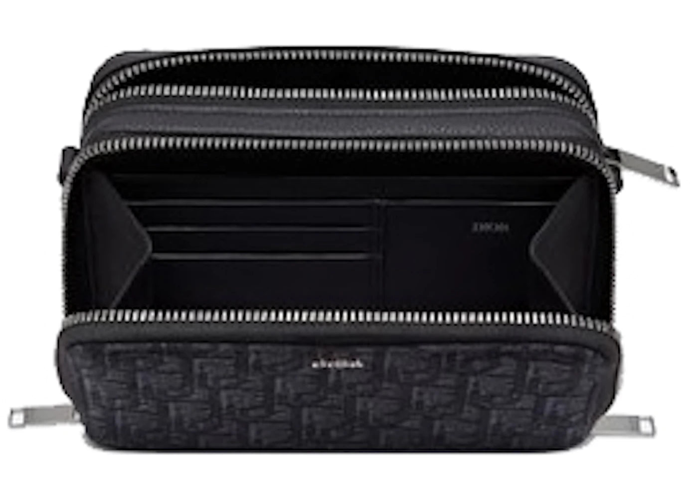dior wallet with strap oblique jacquard black 