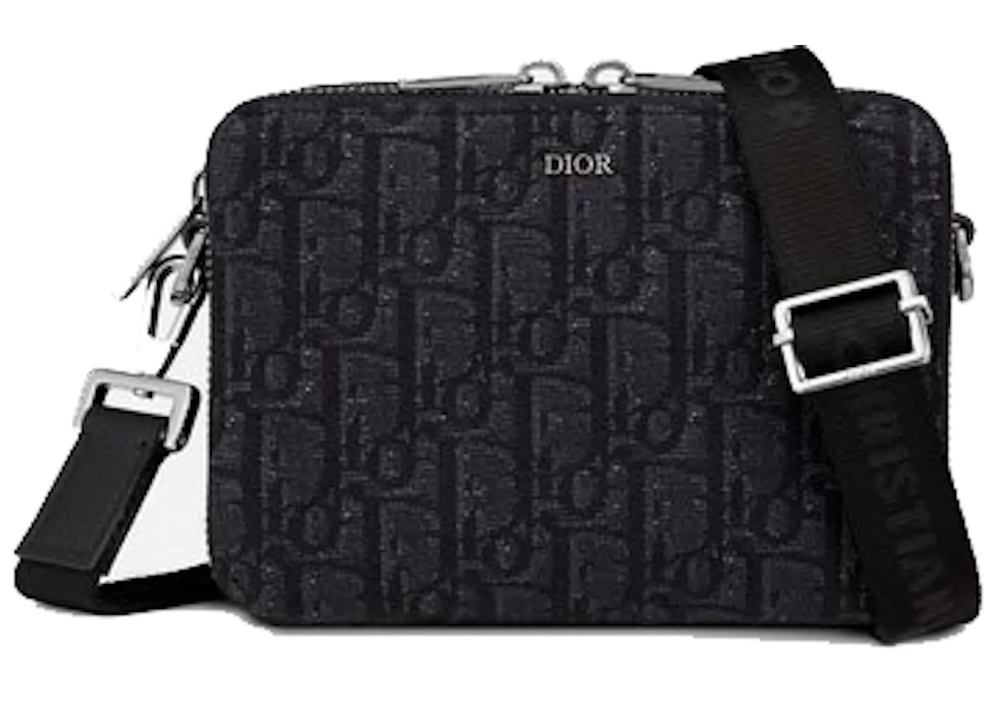 Dior Wallet With Strap Oblique Jacquard Black