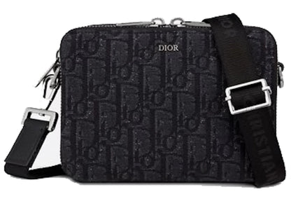 Dior Wallet With Strap Oblique Jacquard Black