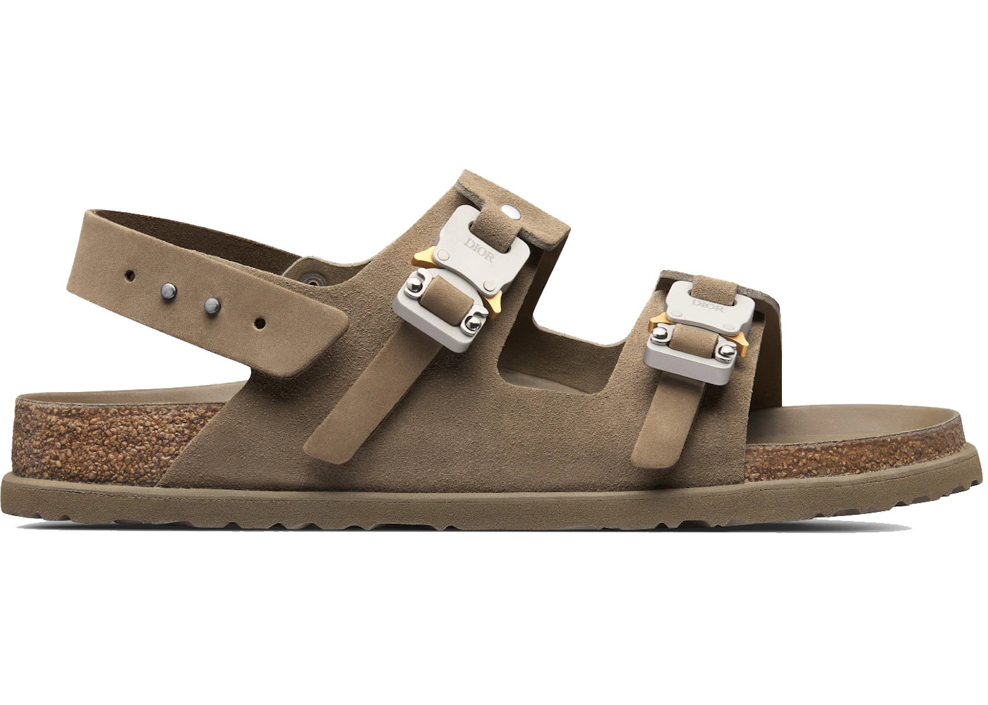 Dior By Birkenstock Sandale Milano Khaki Nubuck Calfskin
