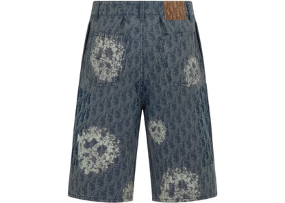 dior x denim tears cotton denim bermuda shorts blue