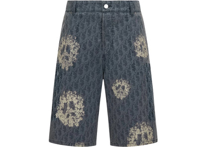 dior x denim tears cotton denim bermuda shorts blue