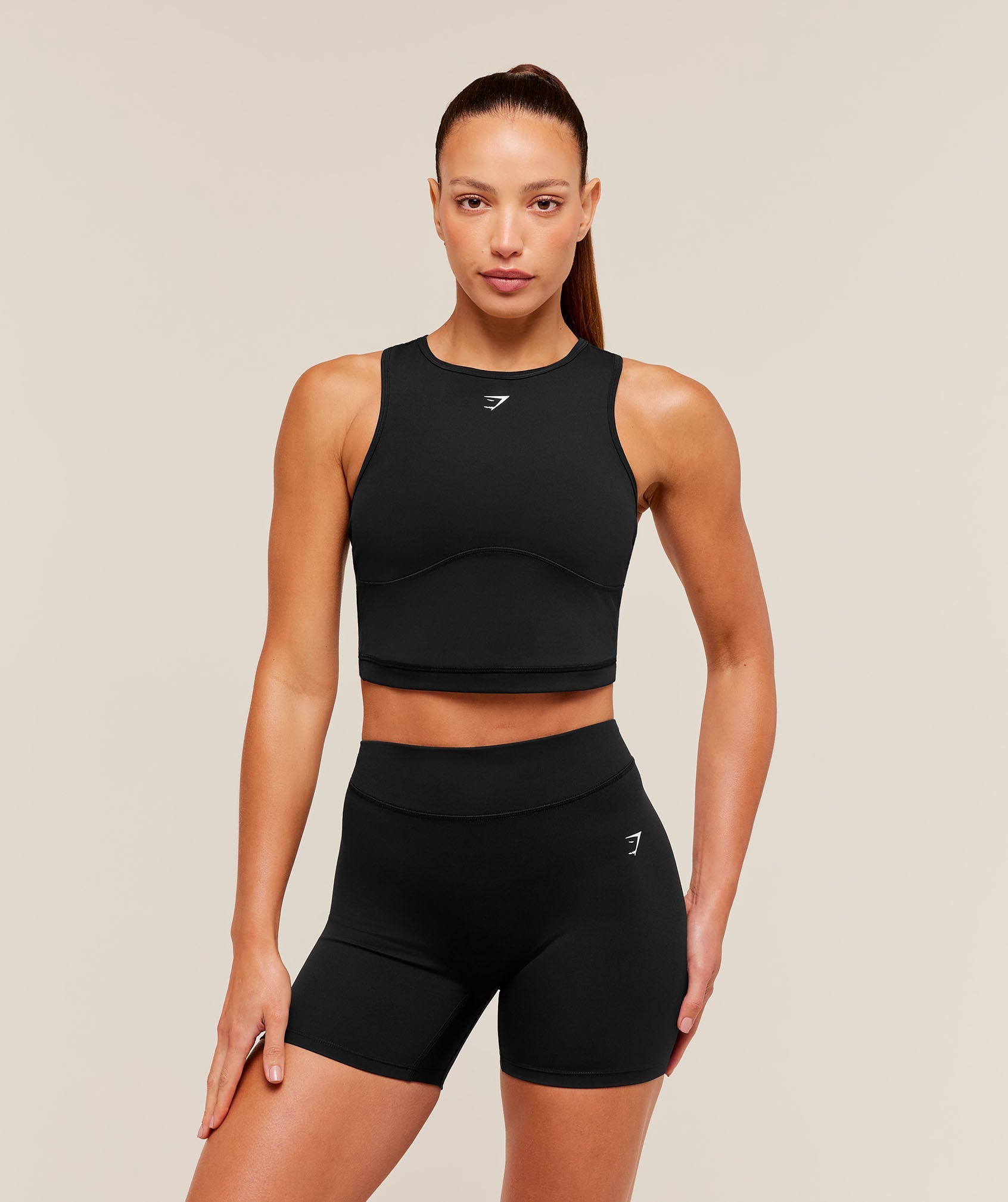 Women's Gymshark Lifting Dipped Crop Tank Black