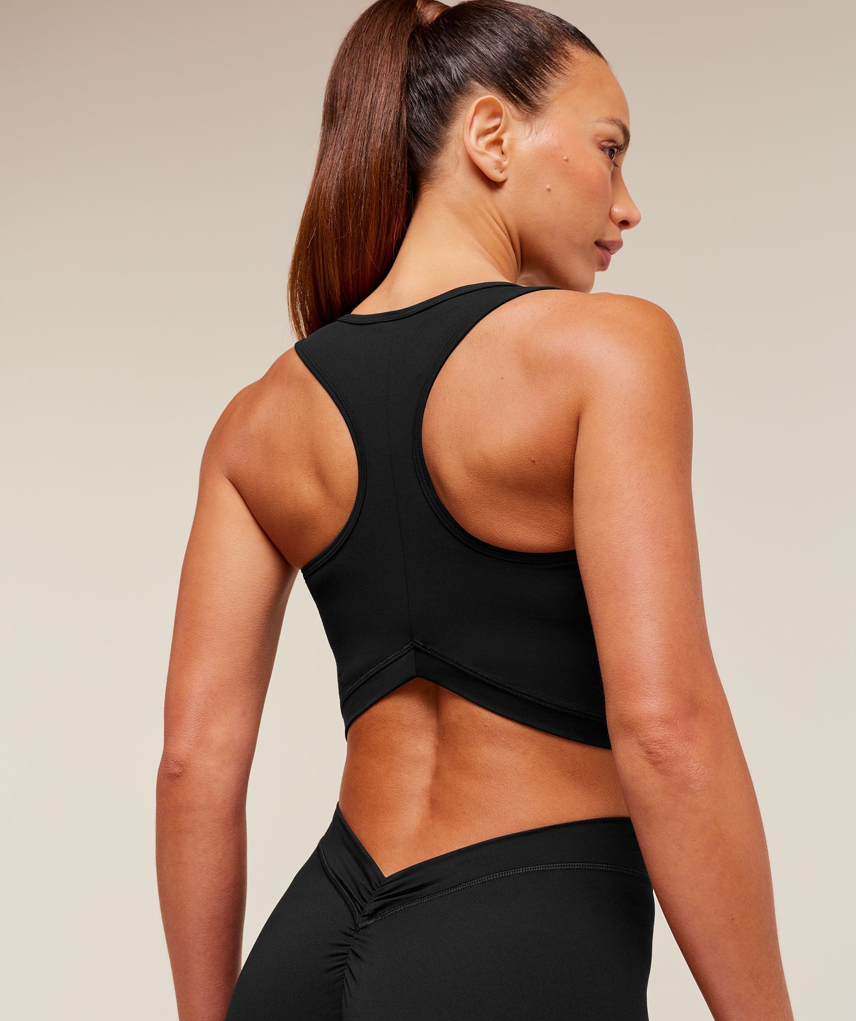 Women's Gymshark Lifting Dipped Crop Tank Black
