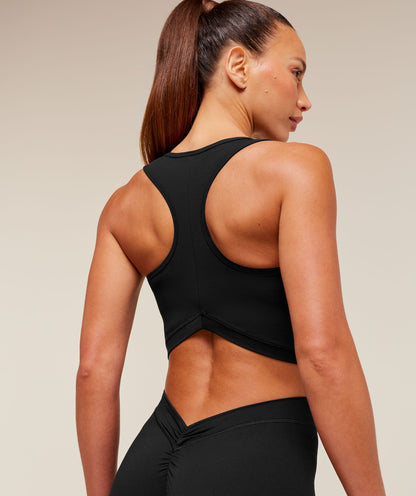 Women's Gymshark Lifting Dipped Crop Tank Black