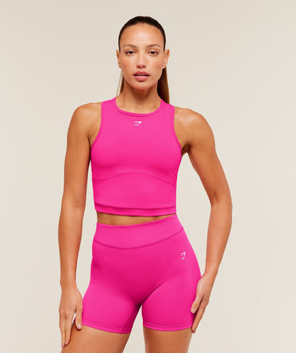 Women's Gymshark Lifting Dipped Crop Tank Super-Set Pink