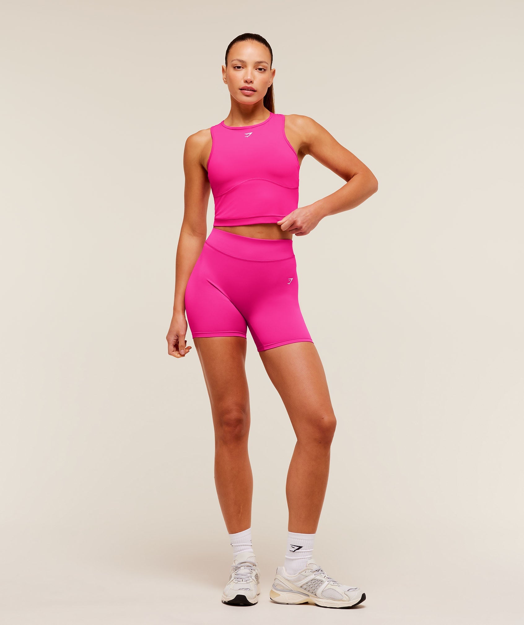 Women's Gymshark Lifting Dipped Crop Tank Super-Set Pink