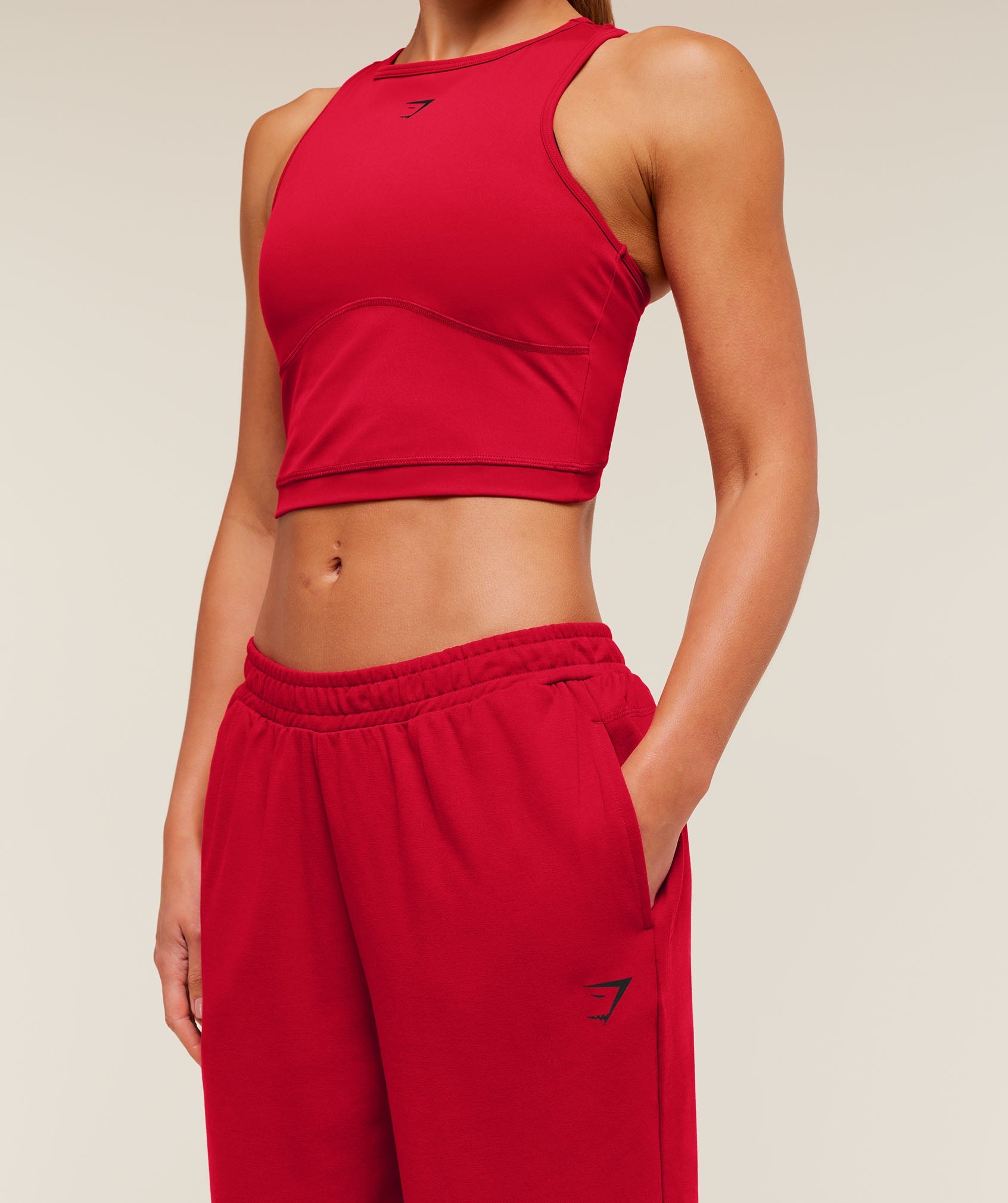 Women's Gymshark Lifting Dipped Waistband Pants Carmine Red