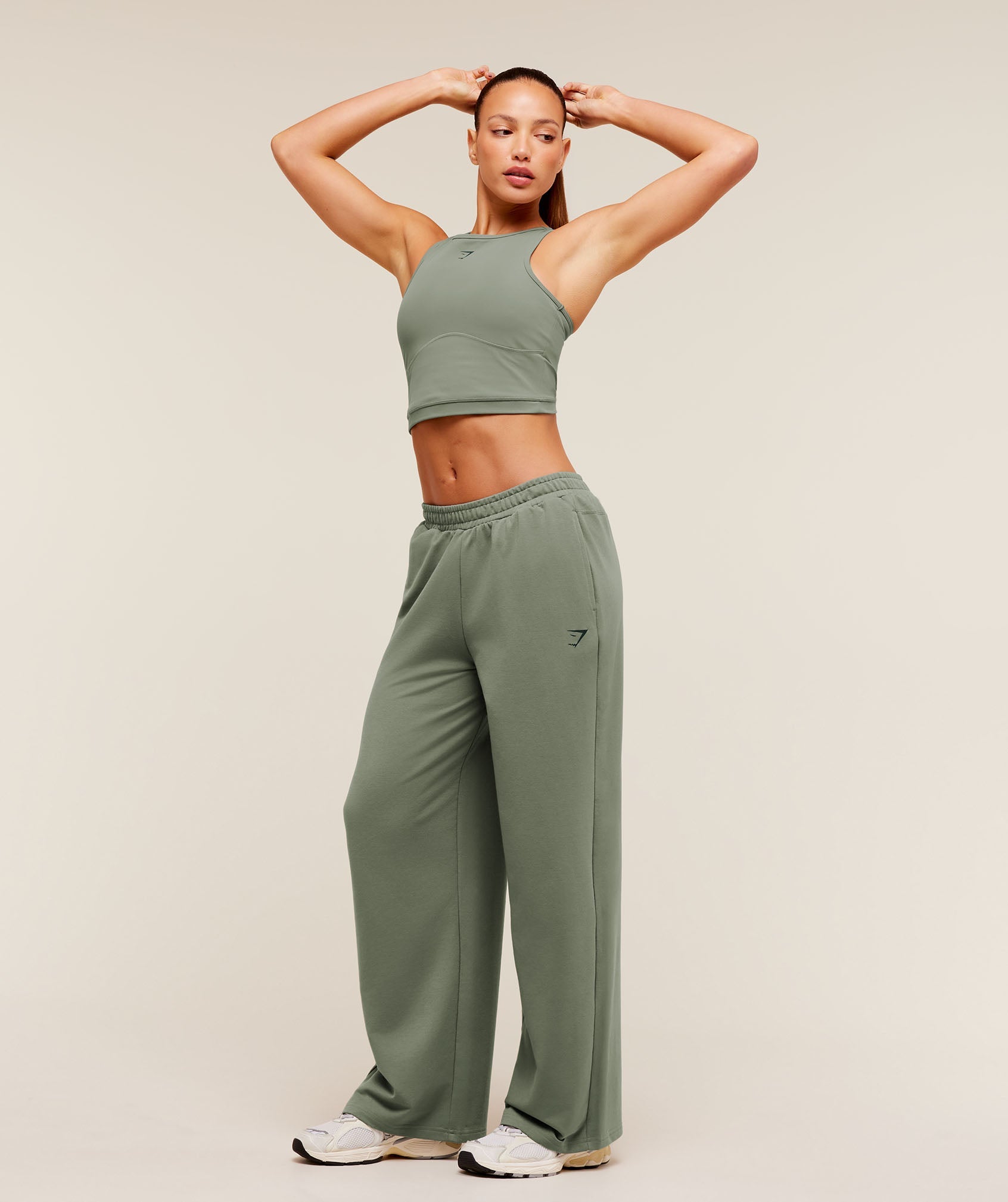 Women's Gymshark Lifting Dipped Waistband Pants Unit Green