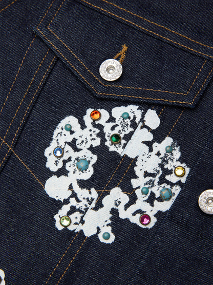 Denim Tears Studded Cotton Wreath Denim Jacket Selvedge