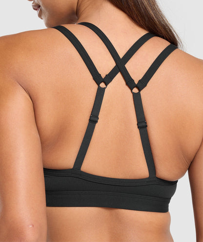 Women's Gymshark Double Up Sports Bra Black