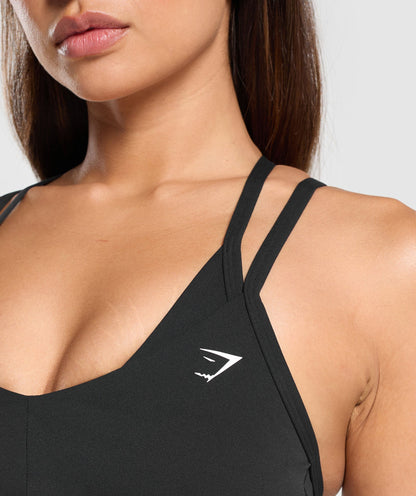 Women's Gymshark Double Up Sports Bra Black